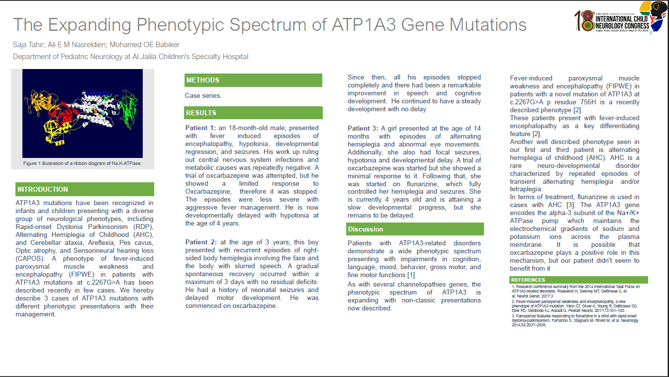 ICNC E-posters - 355. The Expanding Phenotypic Spectrum of ATP1A3 Gene ...